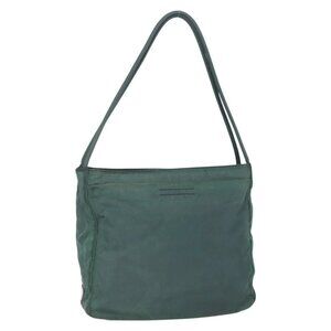 PRADA Tote Bag Nylon Green Silver